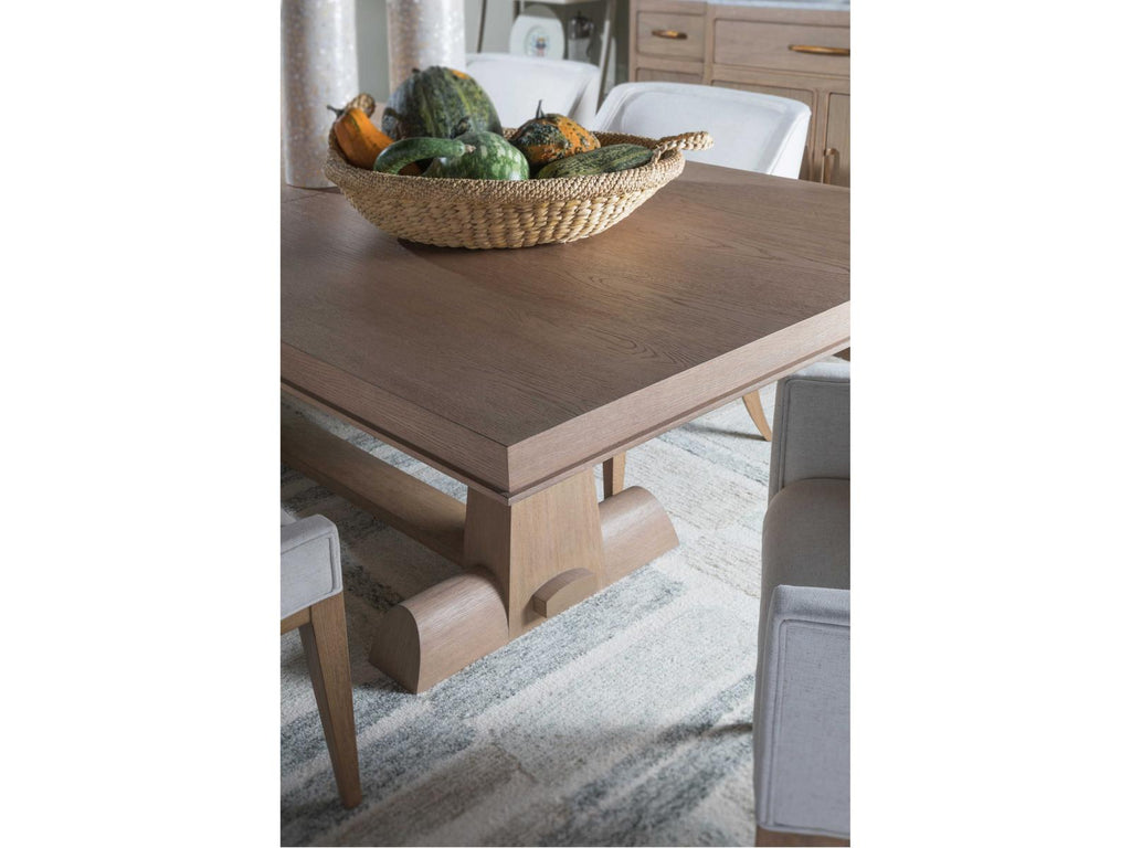 Home Simpatico Rectangular Extension Dining Table in Wire Brushed White Oak