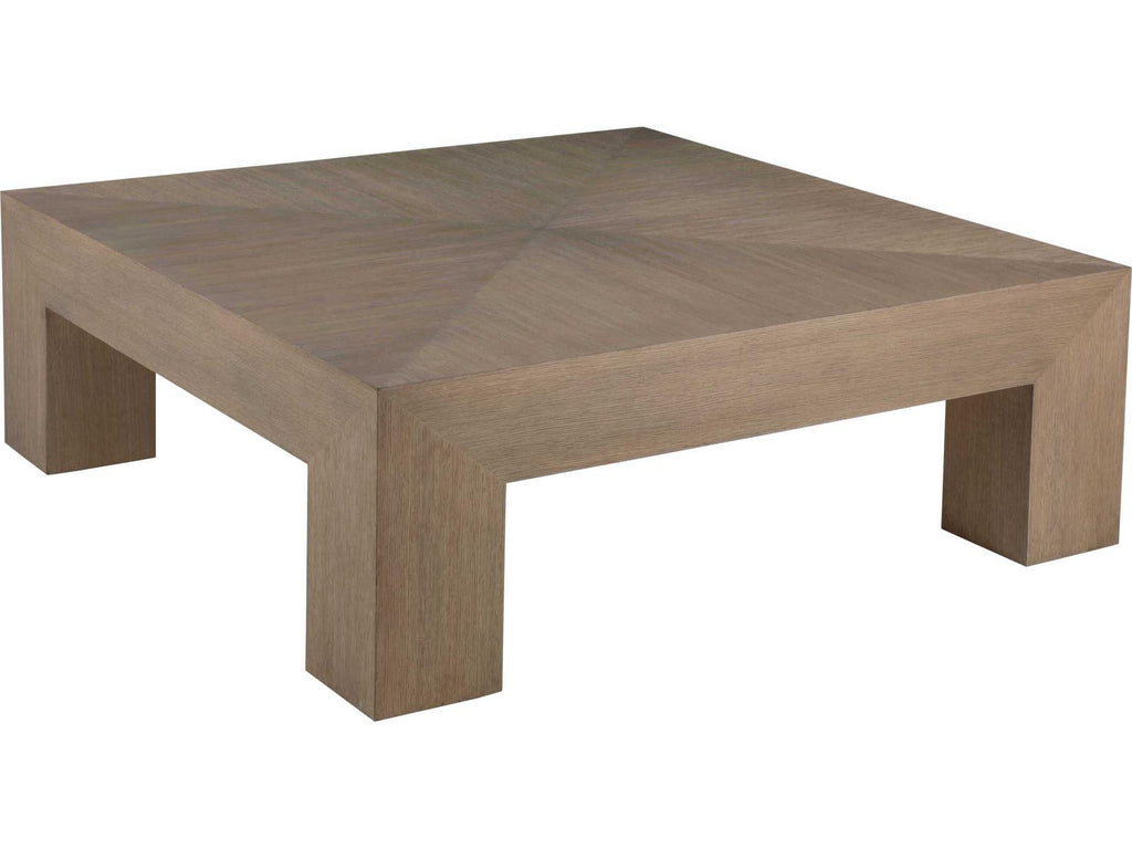 Home Simpatico Square Coffee Table in Wire Brushed White Oak Finish