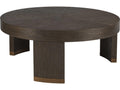 Andare Round Coffee Table in Brown Quartered White Oak and Brass