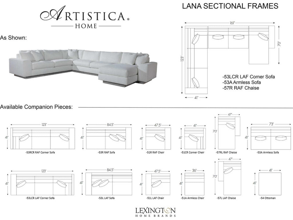 Upholstery Lana 3-Piece Modular Sectional Sofa in White Fabric