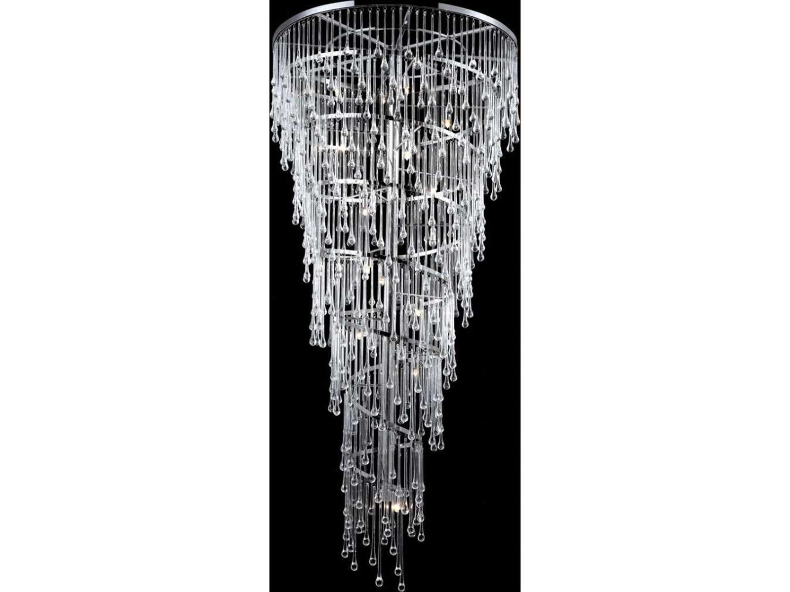 Avenue Lighting Hollywood Blvd 29-Light Chandelier in Polish Nickel with Clear Glass