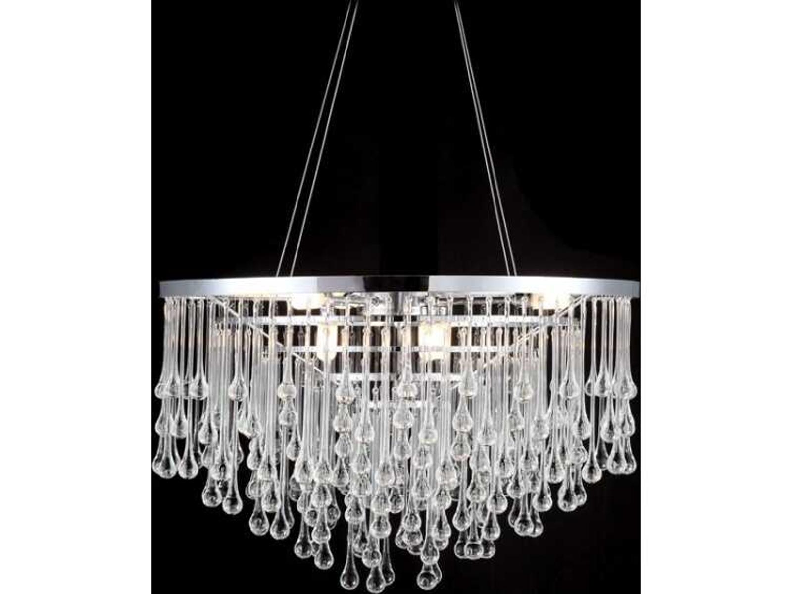 Avenue Lighting 9-Light Hollywood Blvd. Chandelier in Polished Nickel and Clear Glass