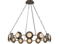 Avenue Lighting Mayfair 12-Light Integrated LED Chandelier in Aged Brass with Alabaster