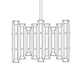 American Brass And Crystal Alabaster Prism Linear 17 Inch 4 Light Linear Suspension Light Cp474047