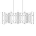 American Brass And Crystal Alabaster Prism Linear 30 Inch 6 Light Linear Suspension Light Cp474048