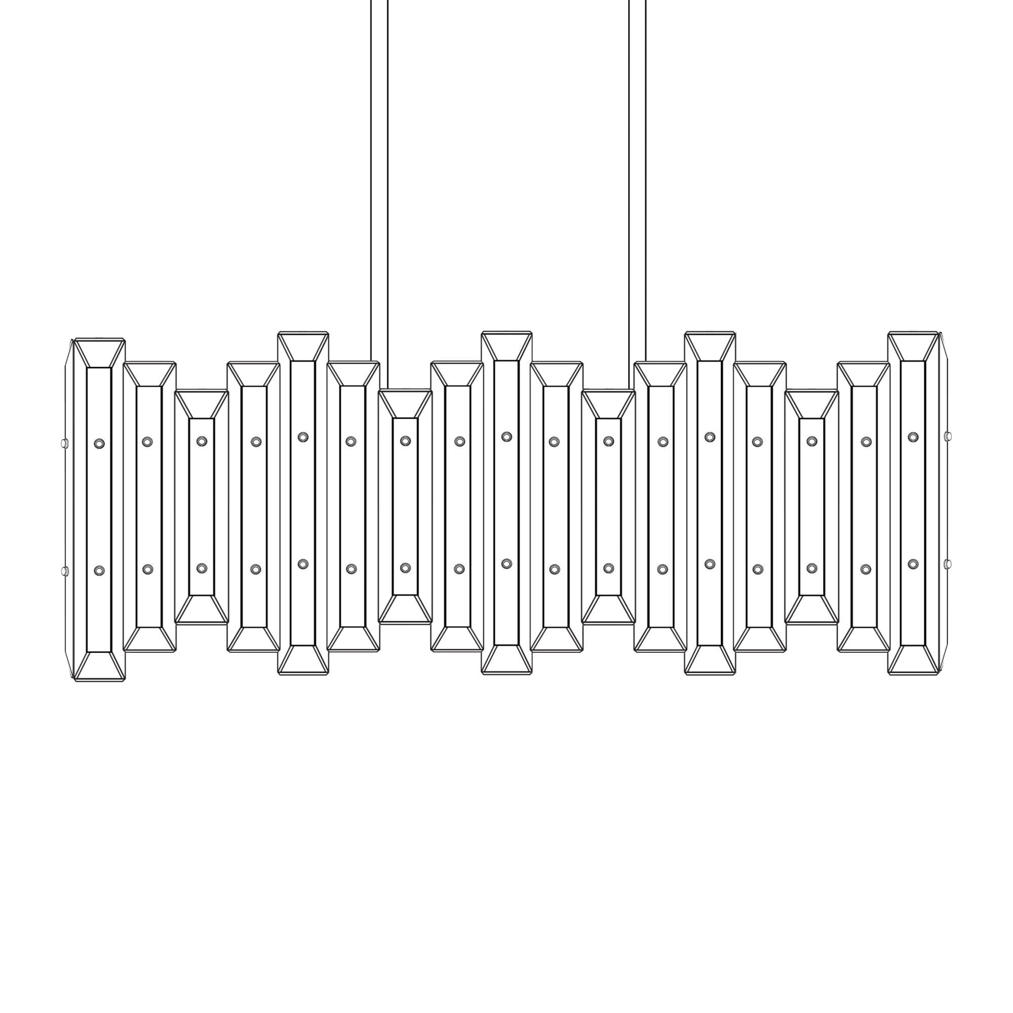 American Brass And Crystal Alabaster Prism Linear 30 Inch 6 Light Linear Suspension Light Cp474048