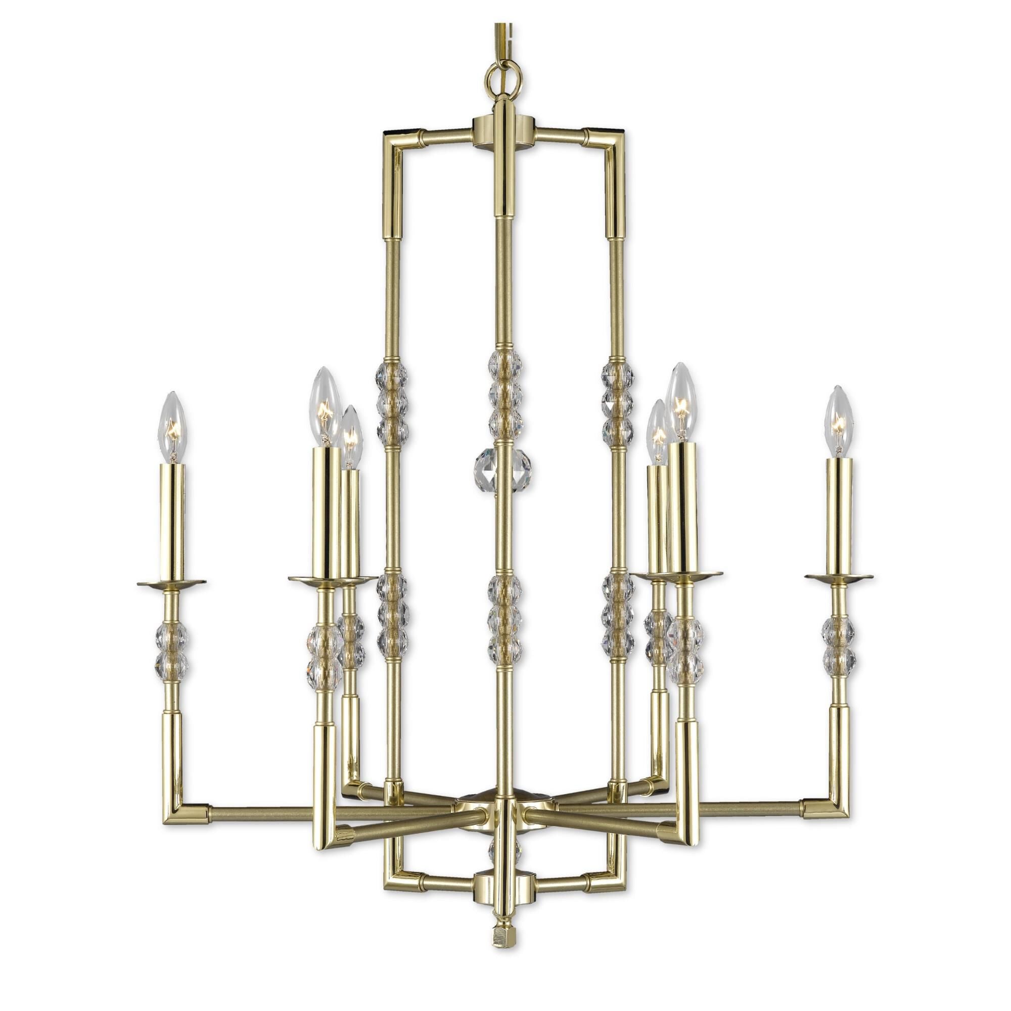 American Brass And Crystal Magro 6 Light Chandelier Cp382917
