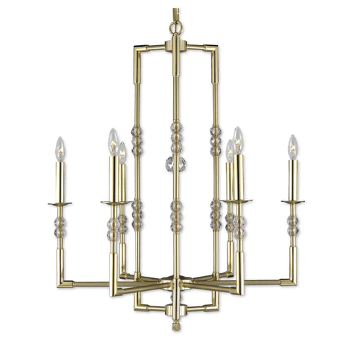 American Brass And Crystal Magro 6 Light Chandelier Cp382917