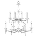 American Brass And Crystal American Brass And Crystal Kensington 12 Light Chandelier Cp477417