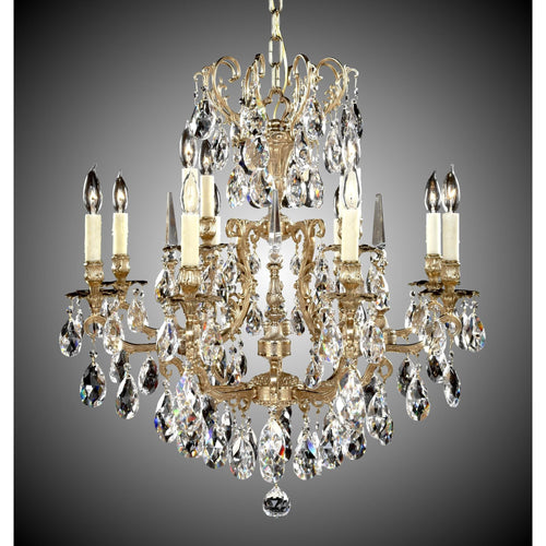 American Brass And Crystal Parisian 12 Light Chandelier Cp308968