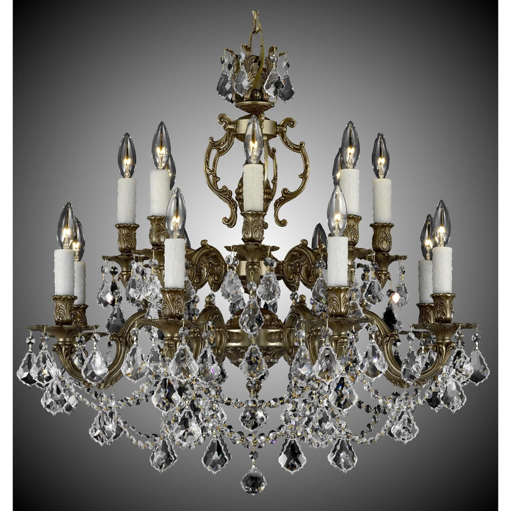 American Brass And Crystal Rosetta 16 Light Chandelier Cp131041
