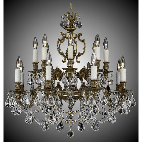 American Brass And Crystal Rosetta 16 Light Chandelier Cp131041