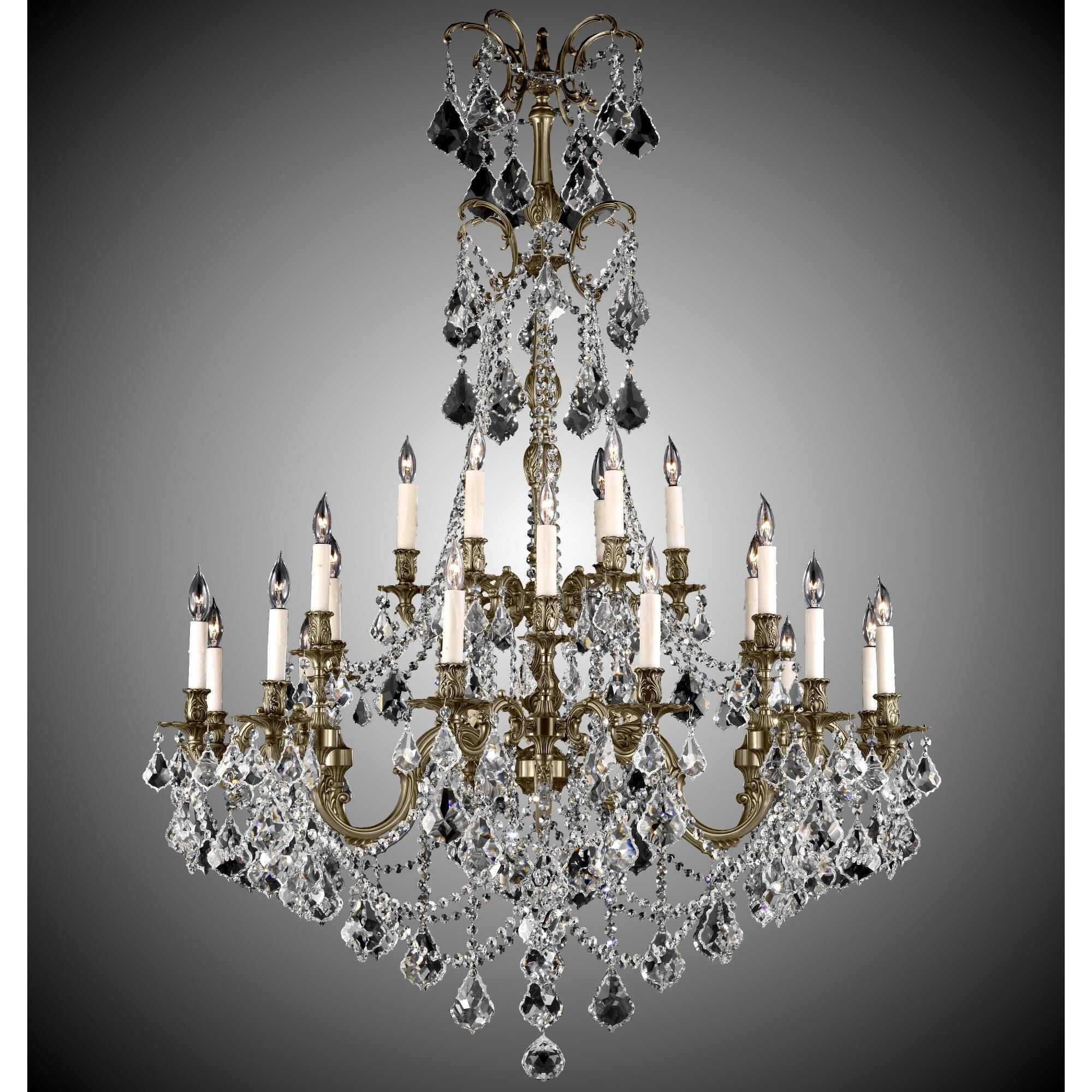 American Brass And Crystal Sterling 32 Light Mini Chandelier Cp344335