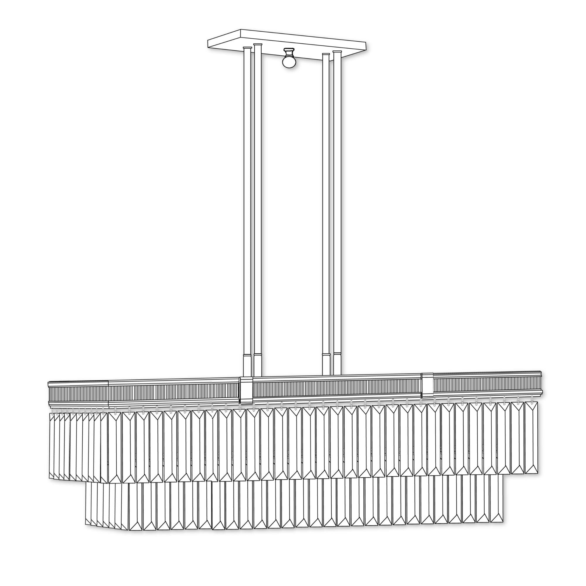 American Brass And Crystal American Brass And Crystal Valencia 13 Inch 12 Light Linear Suspension Light Cp415600