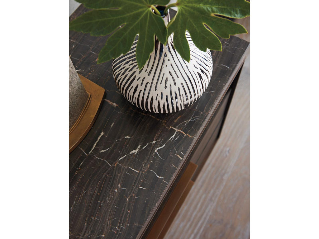 Empire Pass 2-Drawer Alpine Marble Top Nightstand