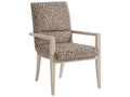 Carmel Palmero Upholstered Dining Armchair in Brown and Monterey Finish