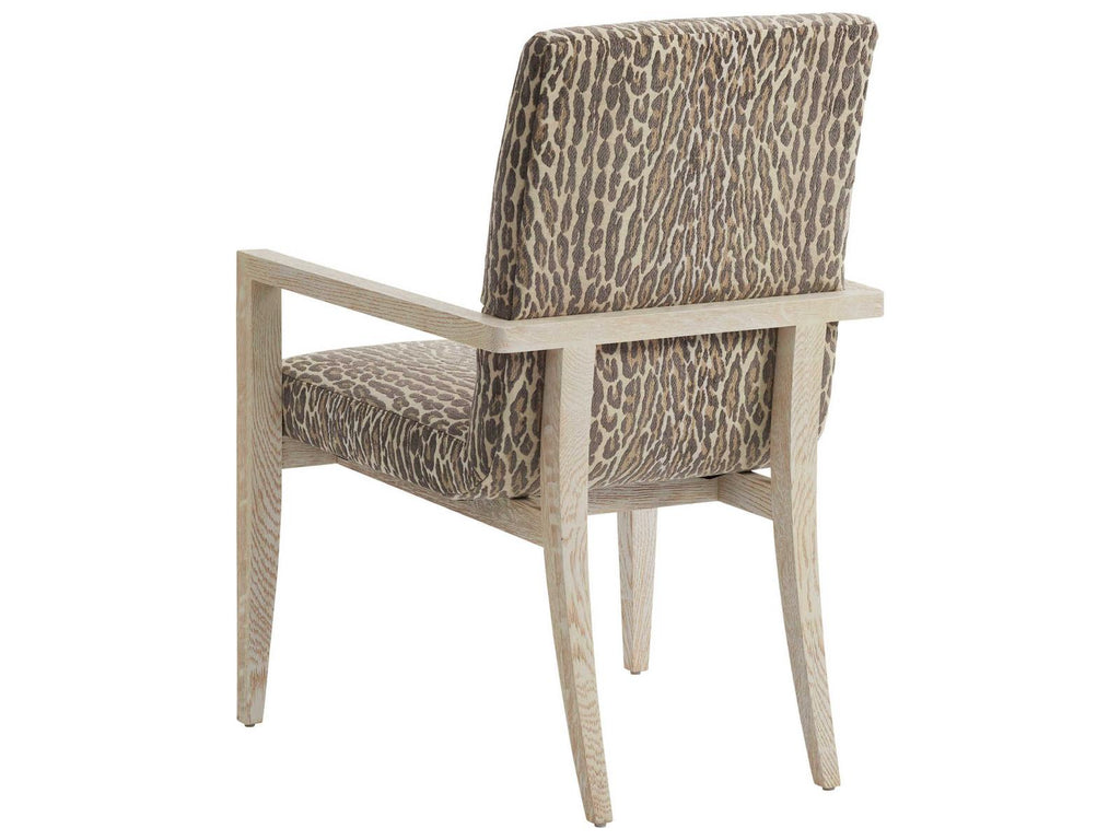 Carmel Palmero Upholstered Dining Armchair in Brown and Monterey Finish