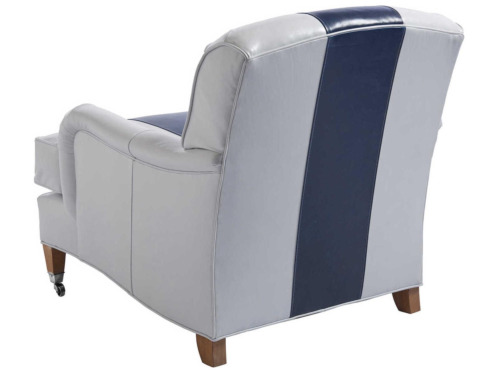 Sydney Leather Accent Chair with Pewter Casters