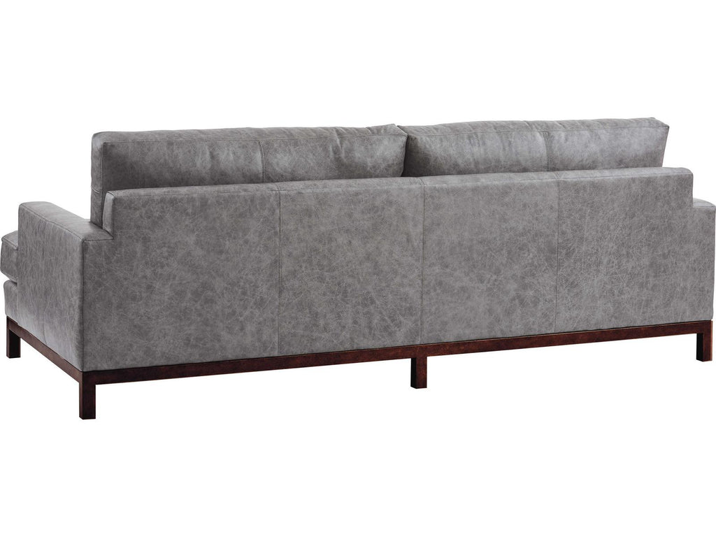 Upholstery Horizon 2-Seat Leather Sofa with Bronze Metal Base