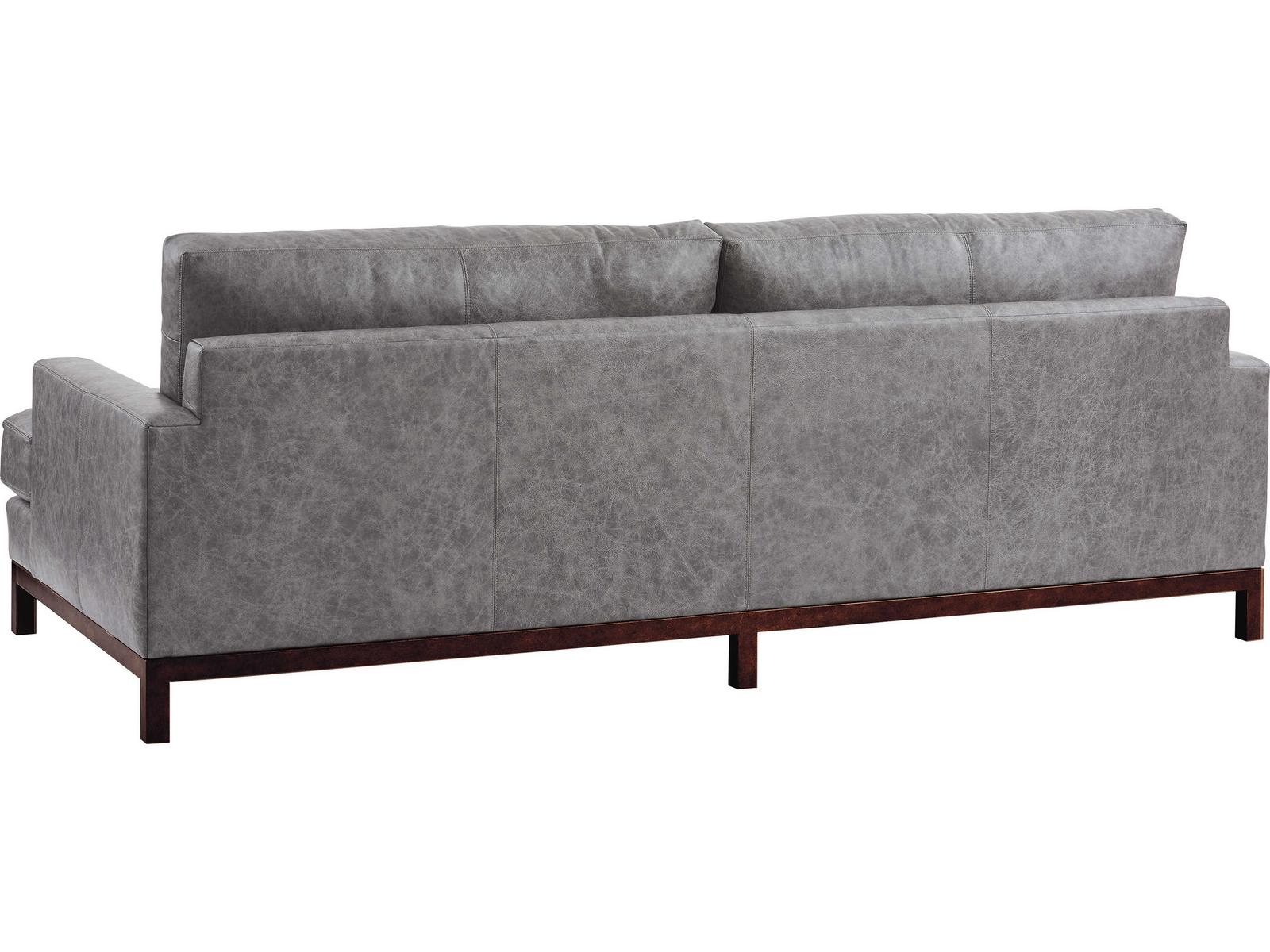 Upholstery Horizon 2-Seat Leather Sofa with Bronze Metal Base
