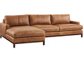 Horizon Leather Sectional Sofa in Shell with Metal Base