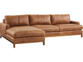 Horizon 2-Piece Modular Brown Leather Sectional with Metal Base