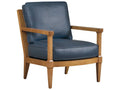 Splashes Upholstered Leather Accent Chair in Blue