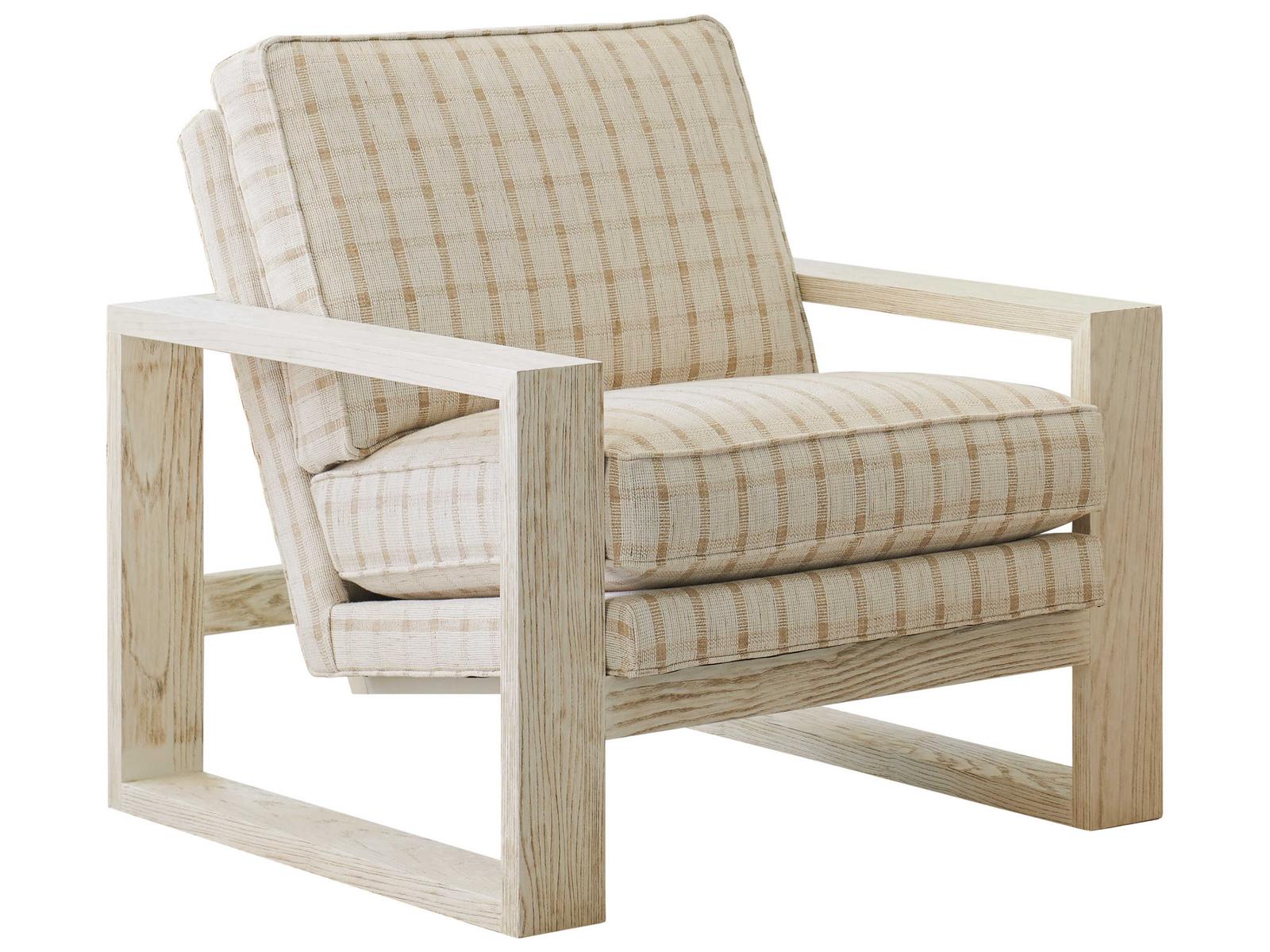 Thaynes Fabric Accent Chair in Beige with Portola Finish