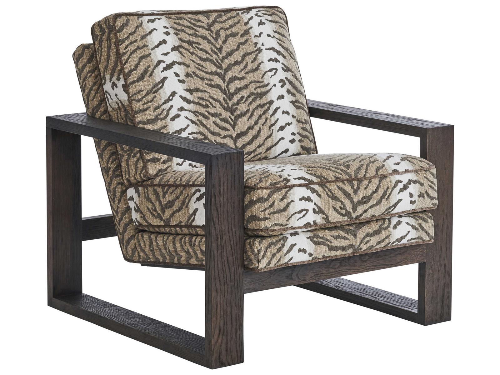 Thaynes Upholstered Fabric Accent Chair in Beige with Contrast Welt