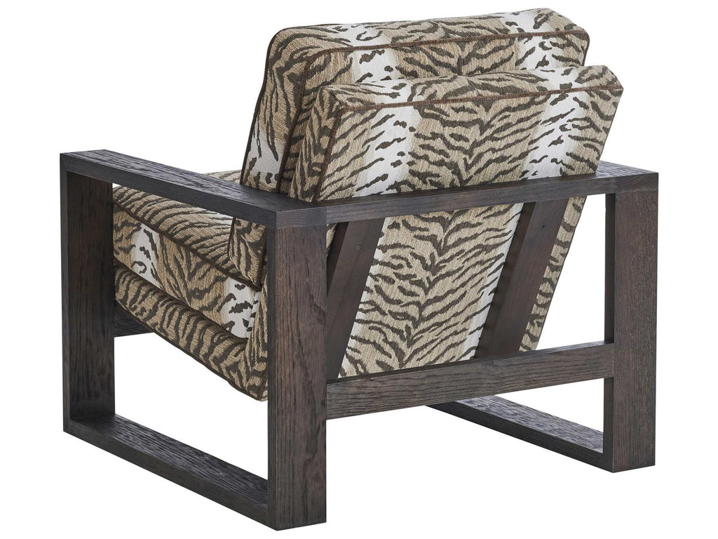 Thaynes Upholstered Fabric Accent Chair in Beige with Contrast Welt