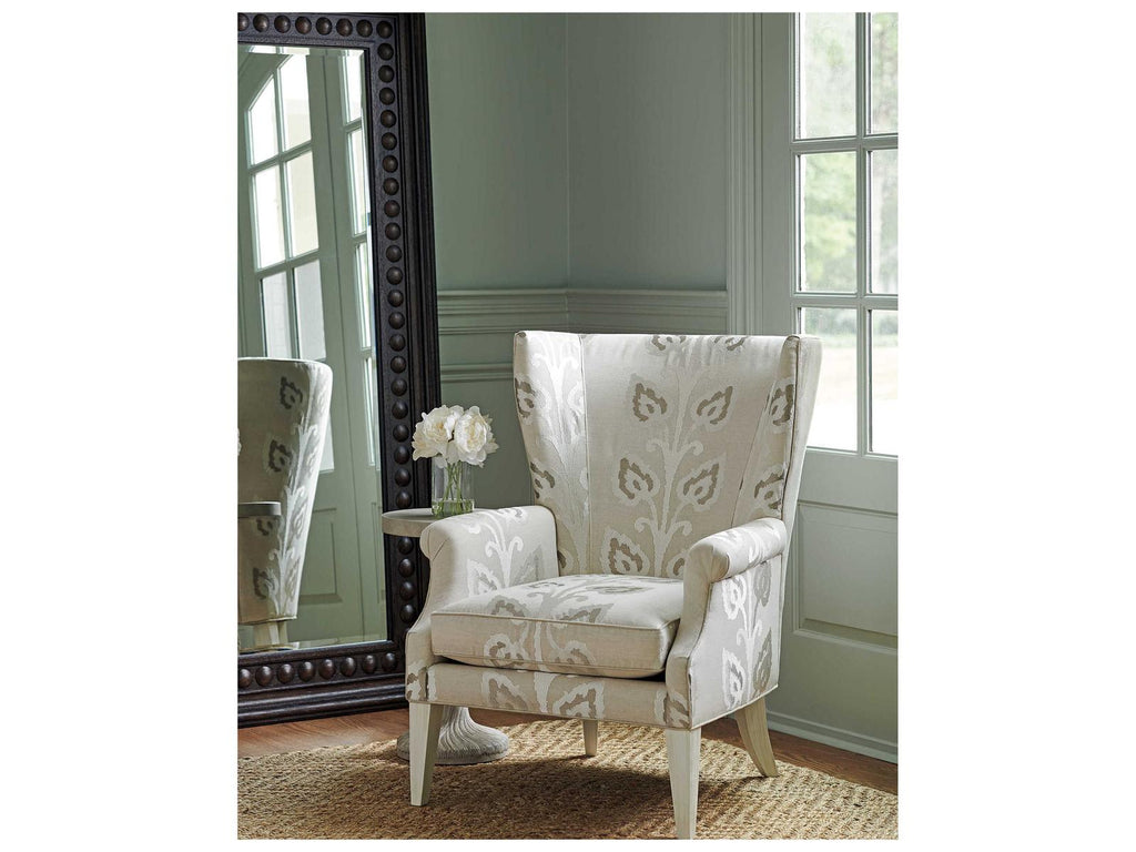 Newton Fabric Wing Accent Chair with Portola Finish