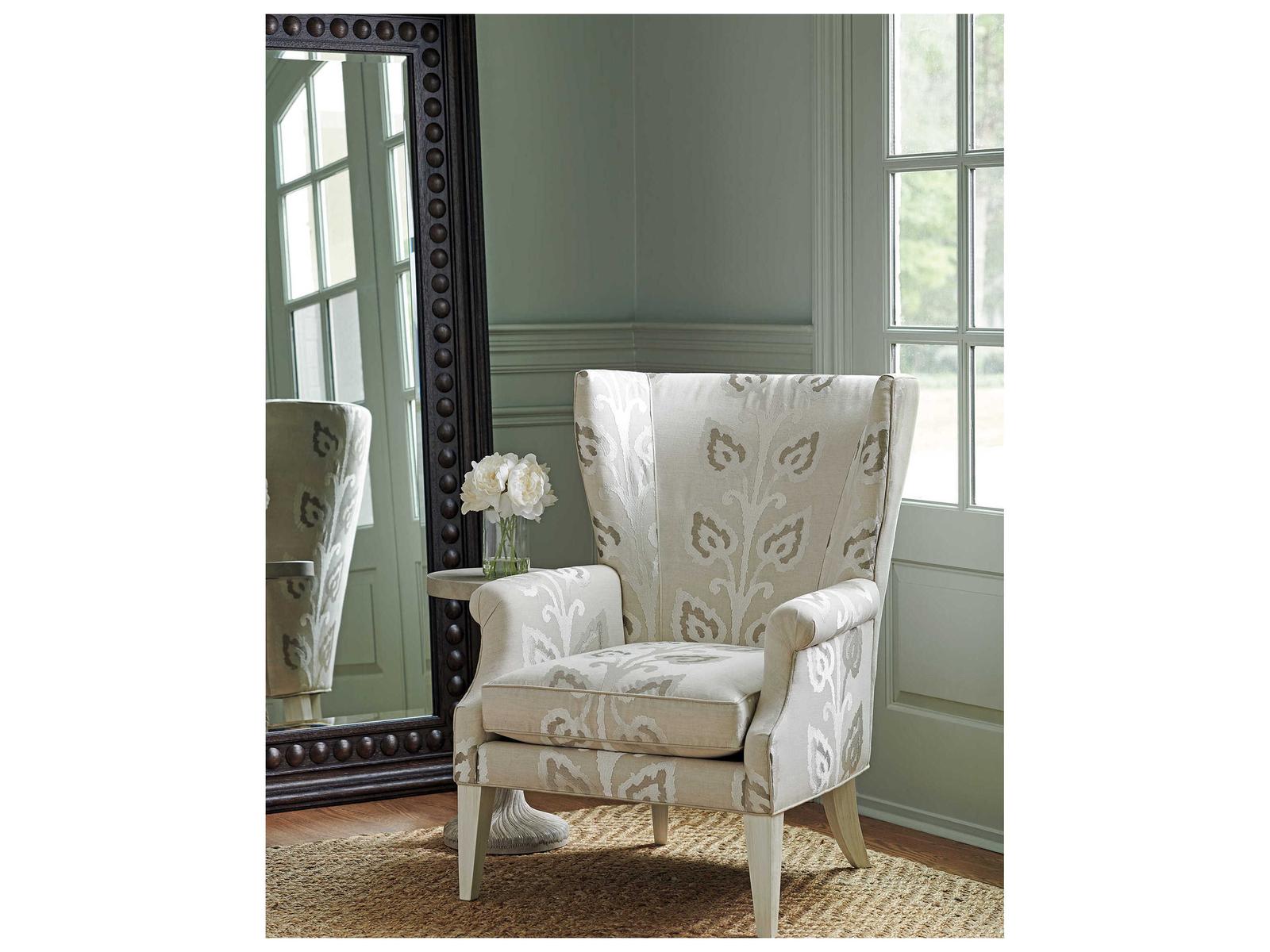 Newton Fabric Wing Accent Chair with Portola Finish