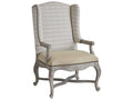 Patras Blue Leather Accent Chair with Nailhead Trim