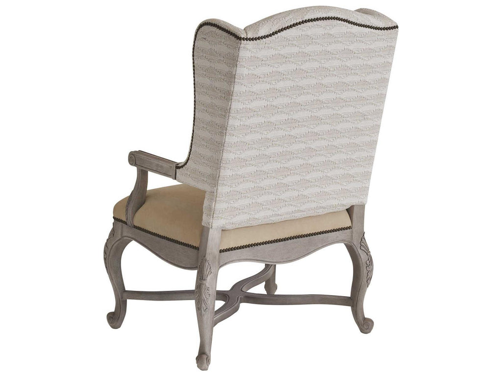 Patras Blue Leather Accent Chair with Nailhead Trim