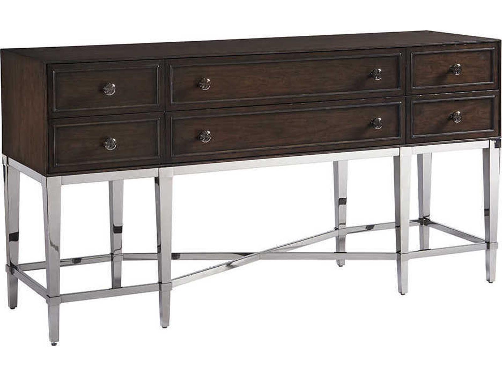 Fairfax 6-Drawer Sideboard in Wilshire Gray and Black Nickel