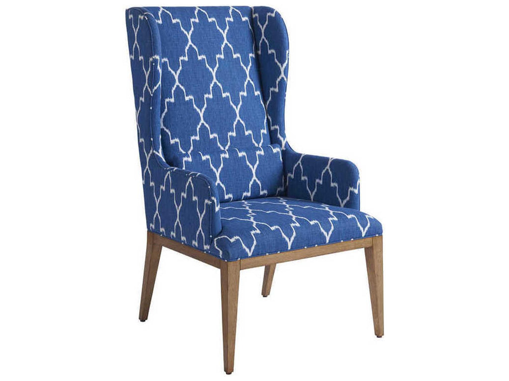 Newport Seacliff Upholstered Host Wing Armchair in Ivory Polyester