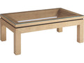 Newport Harbor Rectangle Coffee Table Raffia and Glass Sandstone