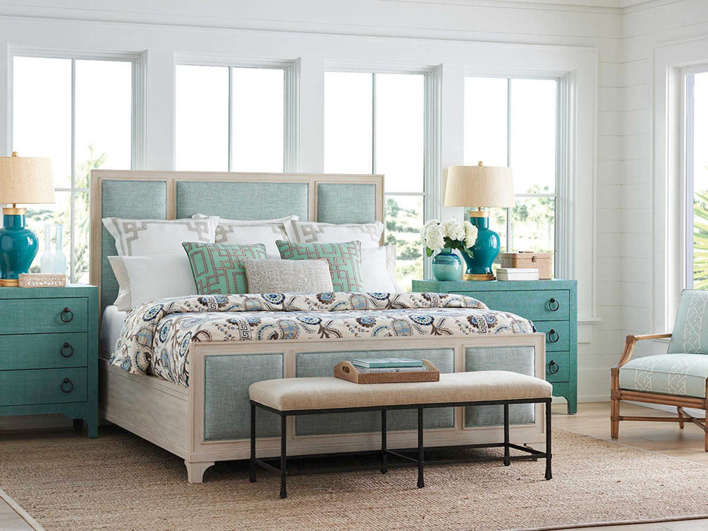 Newport Crystal Cove King Upholstered Panel Bed in Sailcloth