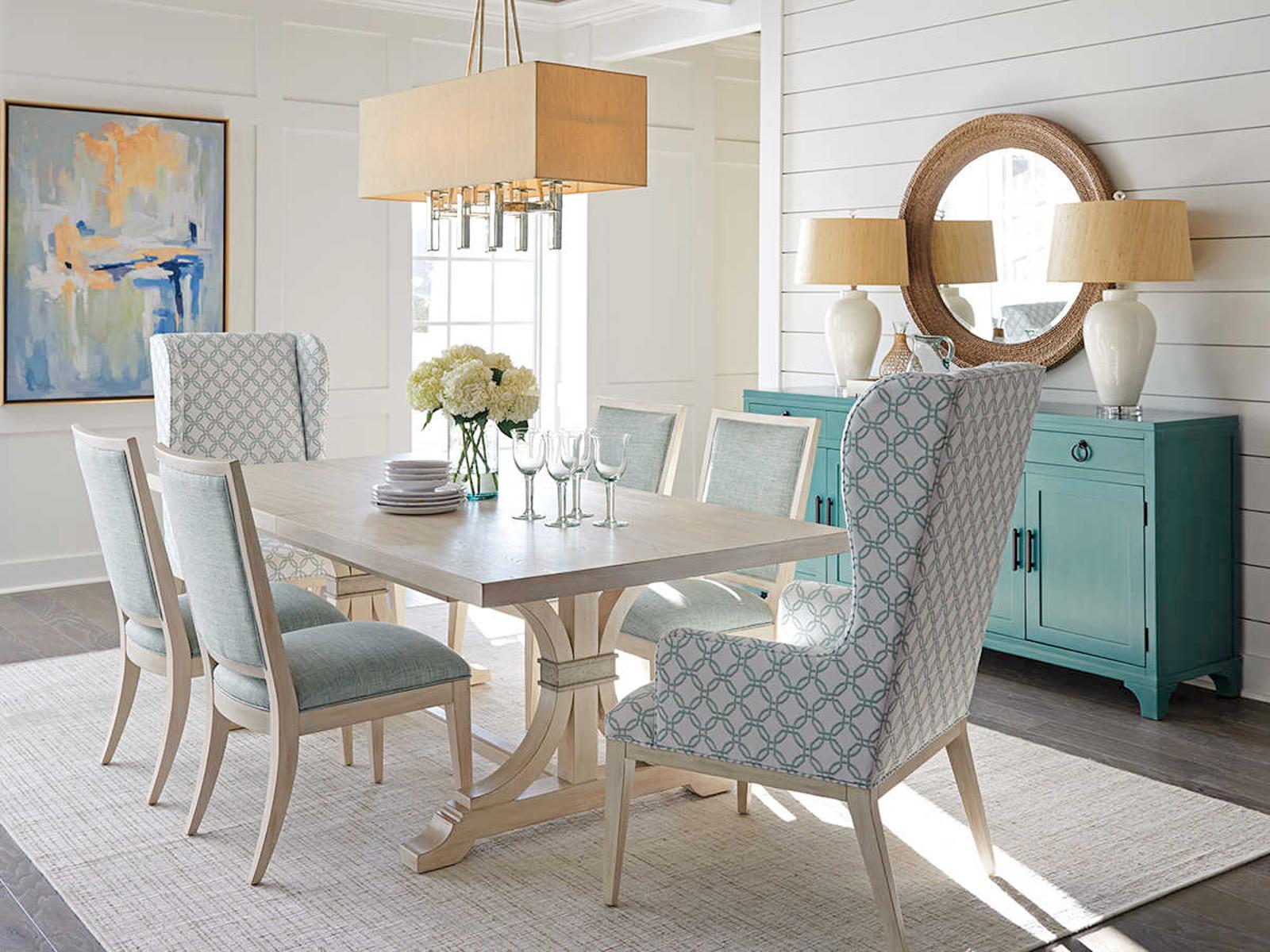 Newport Seacliff Upholstered Host Wing Chair with Sailcloth Finish