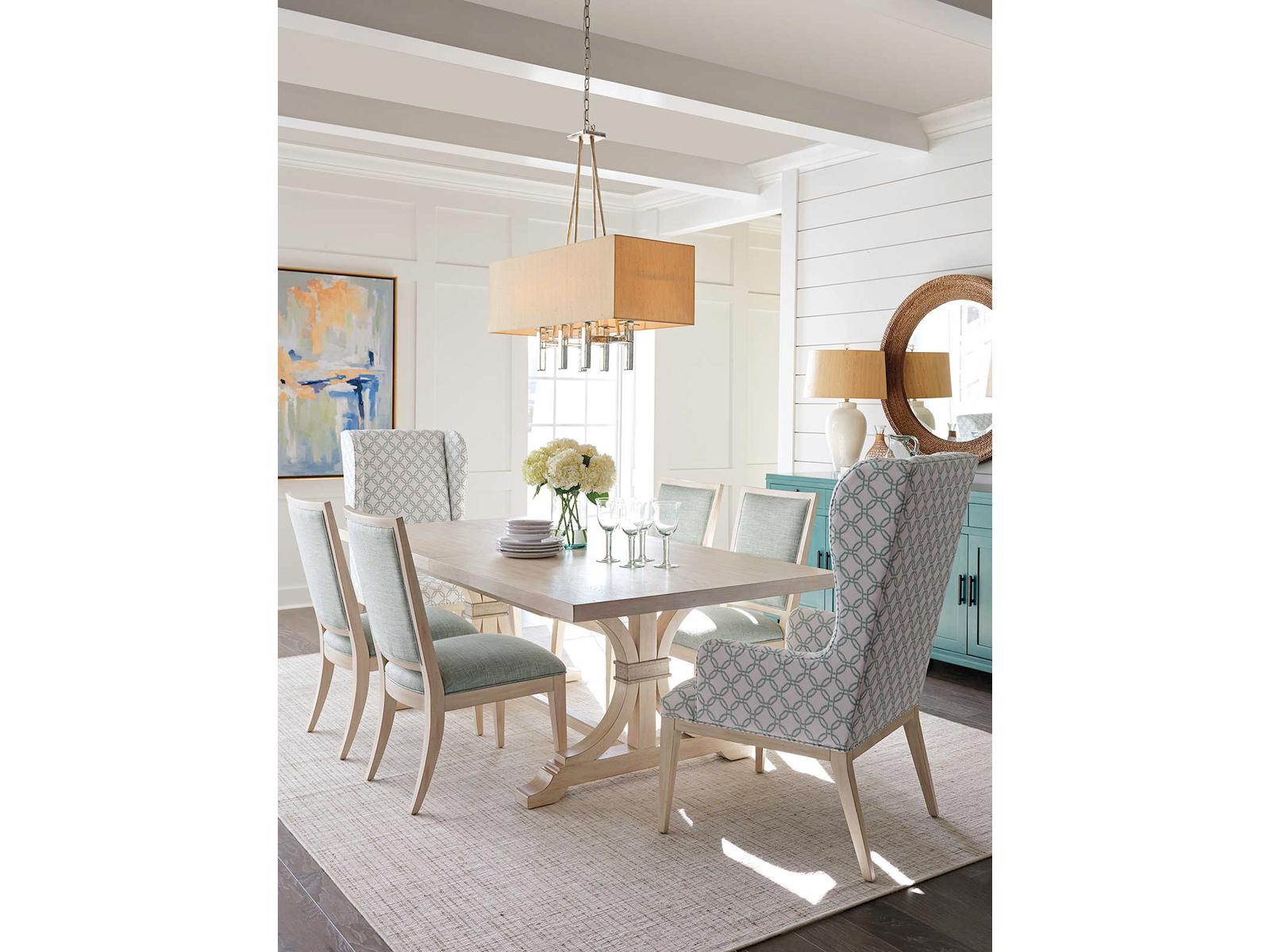 Newport Seacliff Upholstered Host Wing Chair with Sailcloth Finish