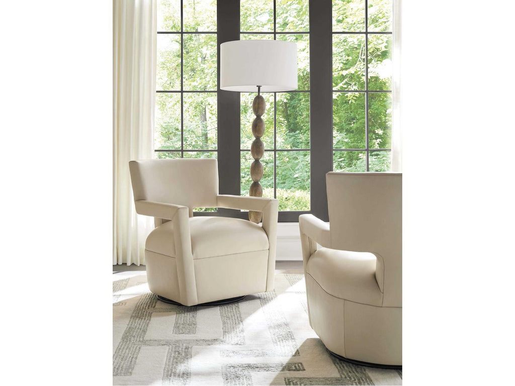 Upholstery Woodside Swivel Leather Accent Chair