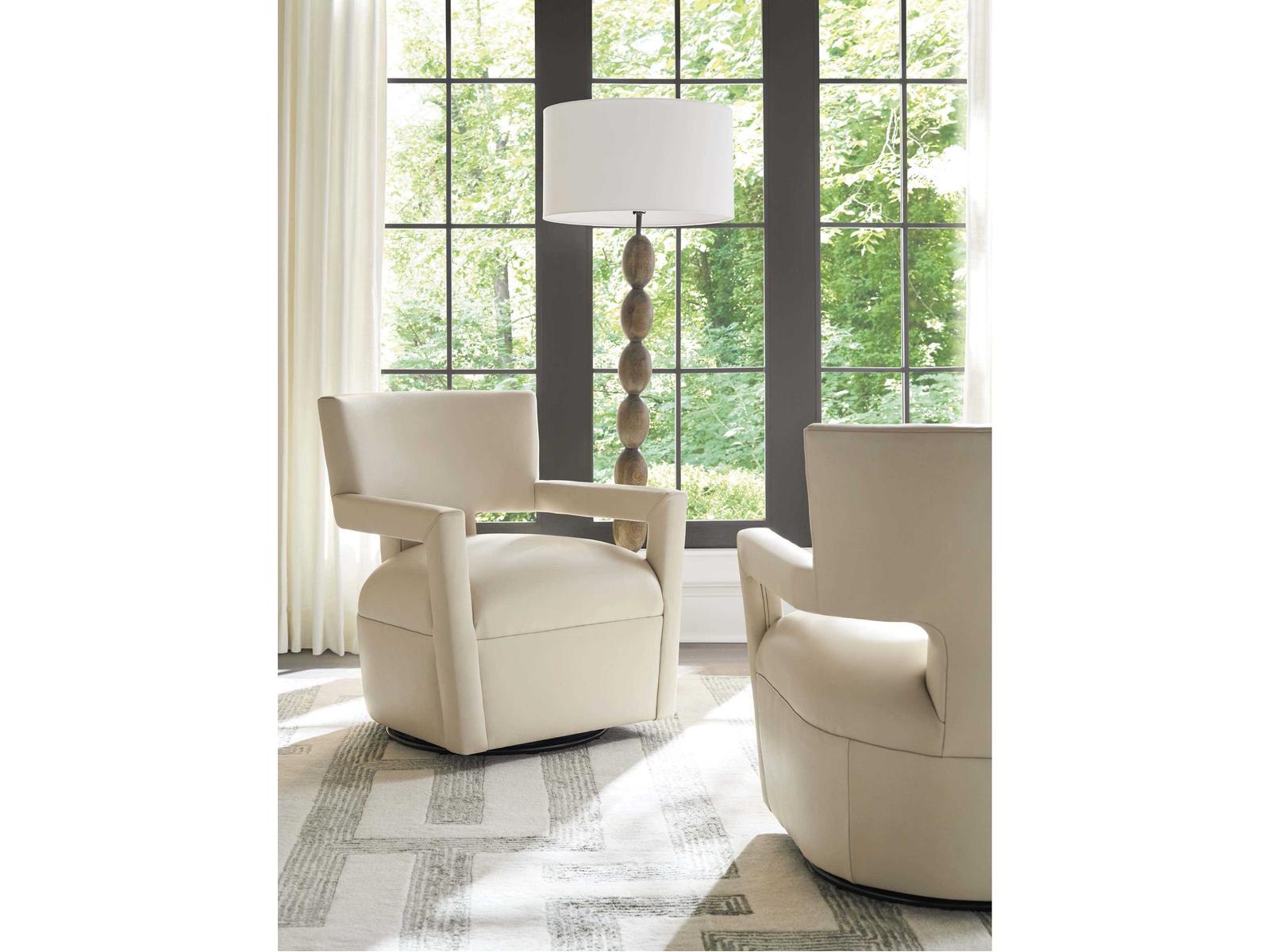 Upholstery Woodside Swivel Leather Accent Chair