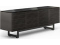 Corridor Louvered Wood Media Console in Charcoal Stained Ash