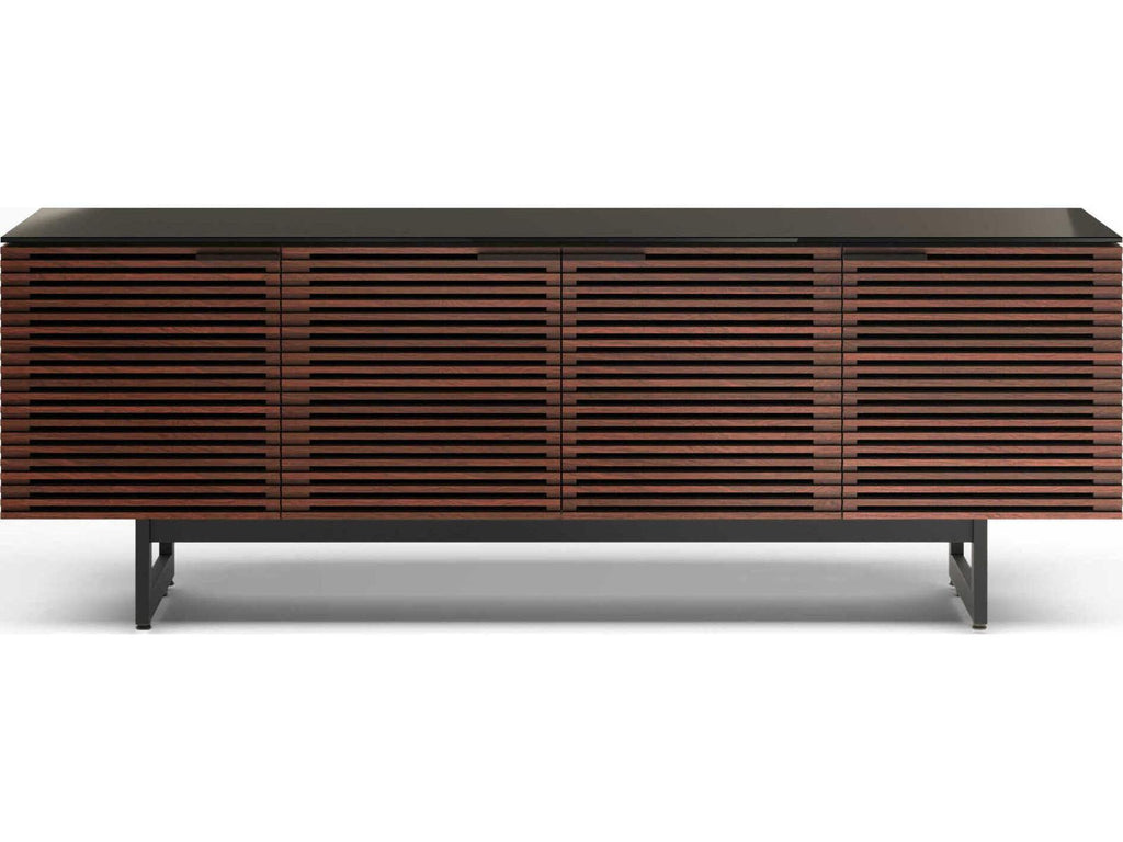 Corridor 8179 Media Console with Louvered Doors Chocolate Stained Walnut