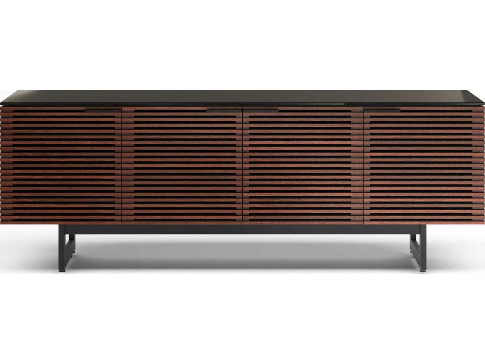 Corridor 8179 Media Console with Louvered Doors Chocolate Stained Walnut