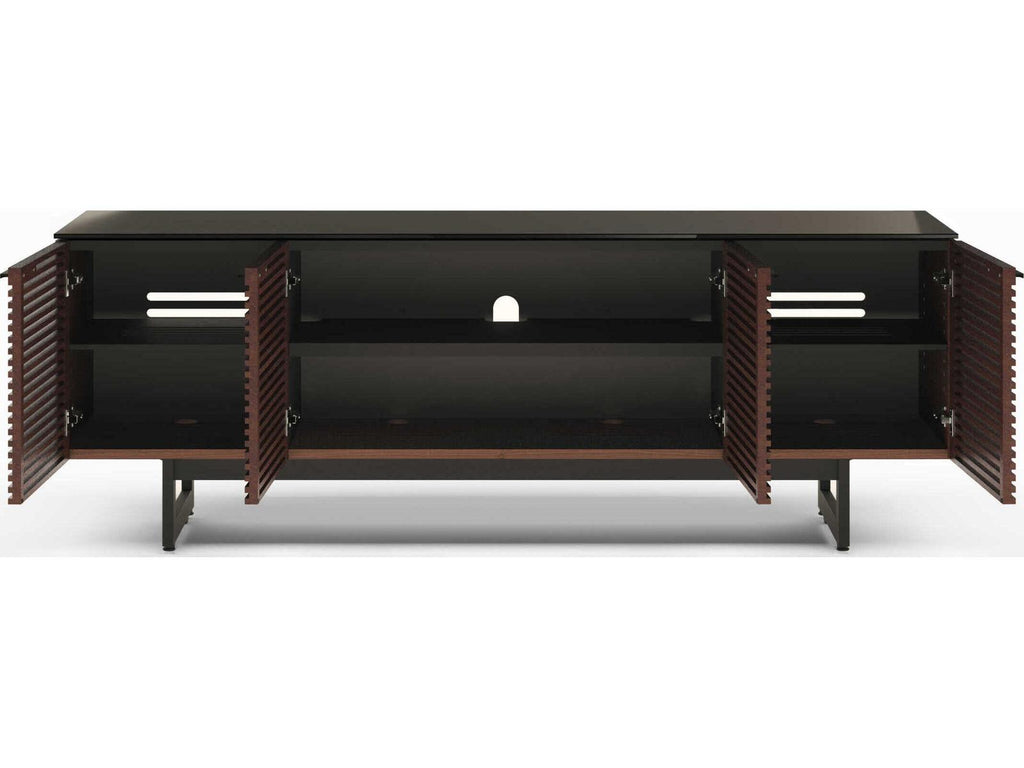 Corridor 8179 Media Console with Louvered Doors Chocolate Stained Walnut