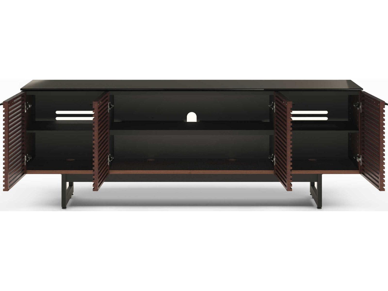 Corridor 8179 Media Console with Louvered Doors Chocolate Stained Walnut