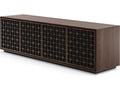 Elements Constellation 82-Inch Media Cabinet with Rolling Plinth Base in Toasted Oak
