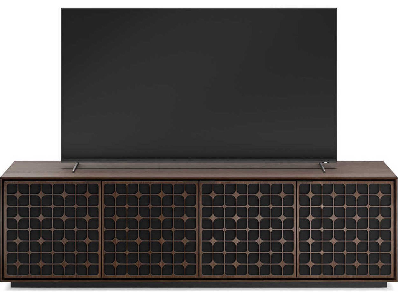 Elements Constellation 82-Inch Media Cabinet with Rolling Plinth Base in Toasted Oak