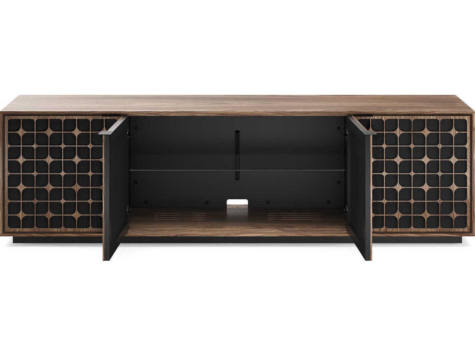 Elements 8703-CS Media Storage Cabinet with Constellation Doors in Natural Walnut